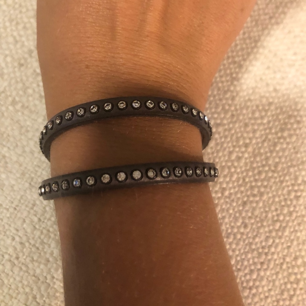 Chan Luu leather wrap bracelet with rhinestones